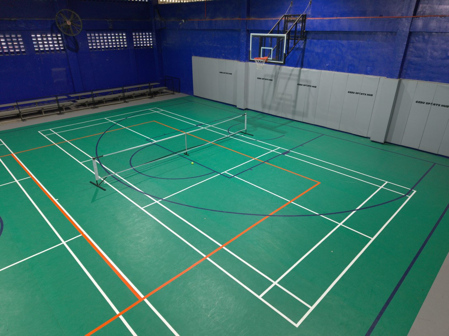 Cebu Sports Hub — branded indoor pickleball setup